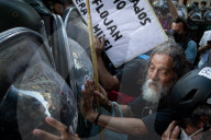 Protest Of Retirees At Buenos Aires Congress Over Pension Rights