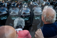 Protest Of Retirees At Buenos Aires Congress Over Pension Rights