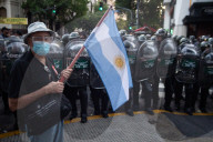 Protest Of Retirees At Buenos Aires Congress Over Pension Rights