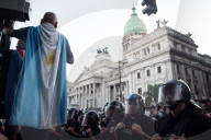 Protest Of Retirees At Buenos Aires Congress Over Pension Rights