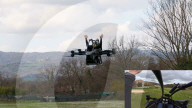 Single seater eVTOL aircraft first prodution line model demo