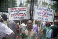 Protest In Lagos, Nigeria Over Demolition Of Owode Motor Spare Parts Market