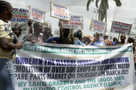 Protest In Lagos, Nigeria Over Demolition Of Owode Motor Spare Parts Market