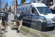 NYPD Crime Scene Unit Investigators Collect Evidence At Home On 196th Street In St. Albans Queens New York Of Suspect Accused Of Shooting And Killing 16-year-old Boy Sincere Jazmin