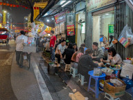 Hanoi Amusement District Old Quartier At Night