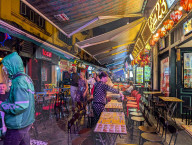 Hanoi Amusement District Old Quartier At Night