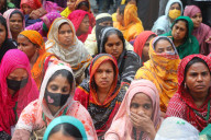 Garments Workers Protest Demanding Due Wages In Dhaka