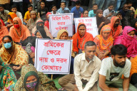 Garments Workers Protest Demanding Due Wages In Dhaka