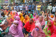 Garments Workers Protest Demanding Due Wages In Dhaka