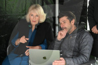 Queen Camilla visits TV set in London, UK.