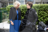 Queen Camilla visits TV set in London, UK.