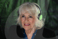Queen Camilla visits TV set in London, UK.