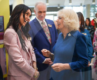 Queen Camilla visits TV set in London, UK.