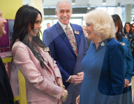Queen Camilla visits TV set in London, UK.