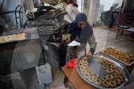 Palestinian Family Prepares Traditional Eid Cookies in Gaza City
