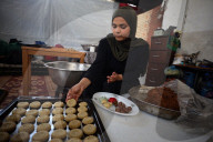 Palestinian Family Prepares Traditional Eid Cookies in Gaza City