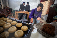 Palestinian Family Prepares Traditional Eid Cookies in Gaza City