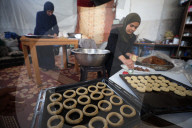 Palestinian Family Prepares Traditional Eid Cookies in Gaza City