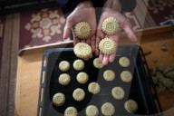 Palestinian Family Prepares Traditional Eid Cookies in Gaza City