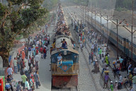 People Returning Home By Train