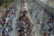 People Returning Home By Train