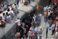 People Returning Home By Train