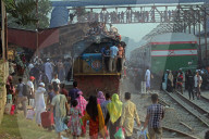 People Returning Home By Train