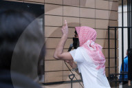Pro-Palestine Student Protesters Block Entrance To University College London On 28 March 2025