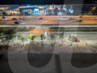 Nighttime Traffic Flows Along An Elevated Highway In Hanoi