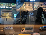 Nighttime Traffic Flows Along An Elevated Highway In Hanoi