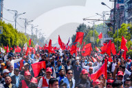 Socialist Alliance Party  Parade In Kathmandu, Nepal.