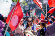 Socialist Alliance Party  Parade In Kathmandu, Nepal.
