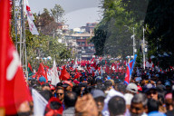 Socialist Alliance Party  Parade In Kathmandu, Nepal.