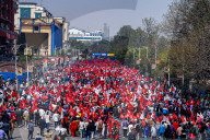 Socialist Alliance Party  Parade In Kathmandu, Nepal.