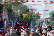 Socialist Alliance Party  Parade In Kathmandu, Nepal.