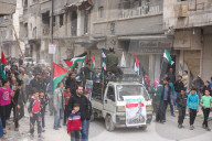 Activists In Yarmouk Camp Organize Solidarity Vigil For Gaza