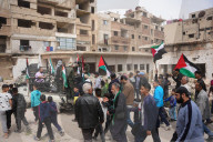 Activists In Yarmouk Camp Organize Solidarity Vigil For Gaza