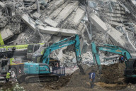 Rescue Operations In Bangkok's Collapsed Building Following A 7.7 Magnitude.