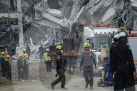 Rescue Operations In Bangkok's Collapsed Building Following A 7.7 Magnitude.