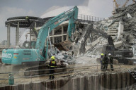 Rescue Operations In Bangkok's Collapsed Building Following A 7.7 Magnitude.