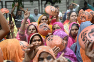 Garments Workers Hunger March With Utensils In Hand In Dhaka.