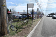 Pro-Elon Musk And Tesla Protesters And Anti-Elon Musk And Tesla Protesters Demonstrate At Tesla Dealership On Route 17 North In Paramus New Jersey