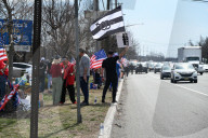 Pro-Elon Musk And Tesla Protesters And Anti-Elon Musk And Tesla Protesters Demonstrate At Tesla Dealership On Route 17 North In Paramus New Jersey