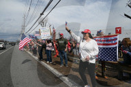 Pro-Elon Musk And Tesla Protesters And Anti-Elon Musk And Tesla Protesters Demonstrate At Tesla Dealership On Route 17 North In Paramus New Jersey