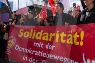 Protest Against Arrest Of Istanbul Mayor Ekrem Imamoglu In Duesseldorf