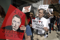 Tesla Protests Against Elon Musk And His Handling Of Government Employees Continue 