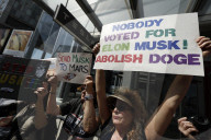 Tesla Protests Against Elon Musk And His Handling Of Government Employees Continue 