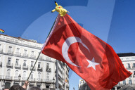 Demonstration In Madrid Against President Recep Tayyip Erdogan