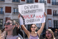 Demonstration In Madrid Against President Recep Tayyip Erdogan
