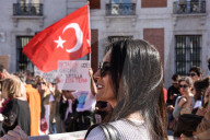 Demonstration In Madrid Against President Recep Tayyip Erdogan